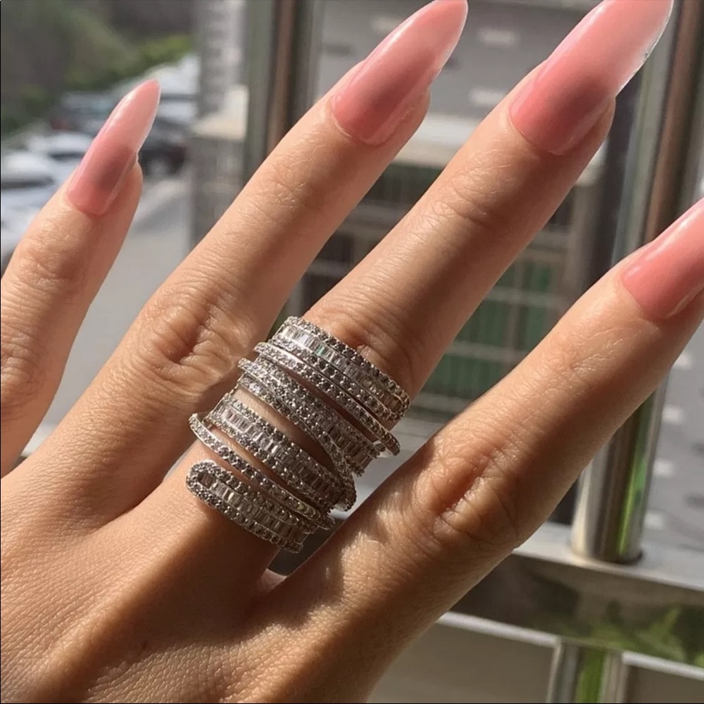 New S925 6.4 CT Diamond Baguette Ring - Picture 4 of 9